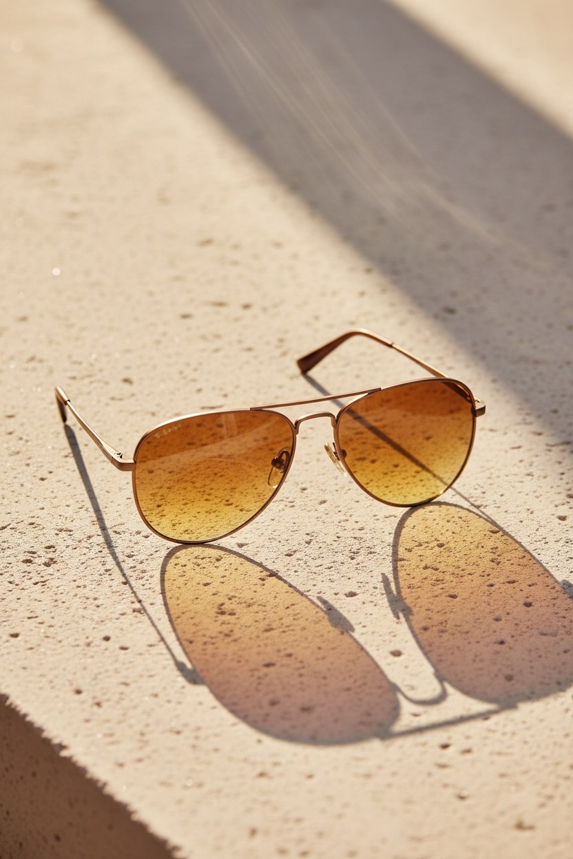 Solstice aviator çerçeve, yaz gündönümü ışığında kare